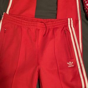 Hot pink adidas track pants
